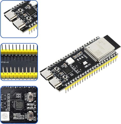 3 قطعة لوحة تطوير ESP32 S3 ثنائي النواة N16R8 واي فاي وبلوتوث، رقاقة CP2102 منفذ USB من النوع C، ESP32-S3 Devkit لـ Arduino in Kuwait