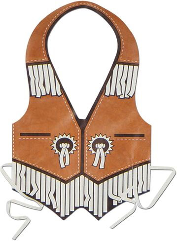 Beistle Brown Faux Leather Western Theme Fringed Cowboy Vest Halloween Costume Accessory in Saudi Arabia
