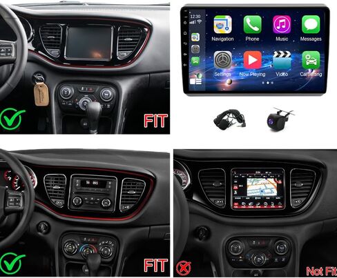 راديو ستيريو للسيارة 2+64 جيجا بايت Android 15 لسيارة Dodge Dart 2012-2016، شاشة لمس 9 بوصة مع CarPlay لاسلكي Android Auto GPS Navigation Wi-Fi Bluetooth FM Radio، كاميرا احتياطية AHD in Kuwait
