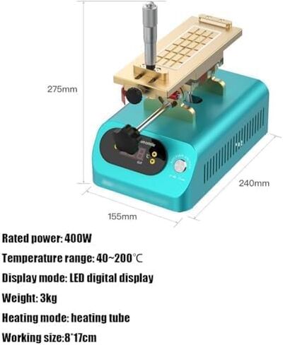 Cell Phone Screen Separator Machine,Rotating Touch Screen Removal, Temperature Control 40℃~200℃,Ideal for Phone Repair in Kuwait