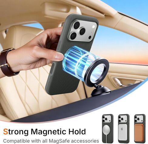 حافظة Mkeke لهاتف iPhone 17 Pro Max منسوجة باللون الأسود، [متوافقة مع MagSafe] [غطاء التحكم في الكاميرا] [قماش منسوج عالي الجودة] [حماية من السقوط] مقاوم للصدمات وصديق للبشرة in Kuwait