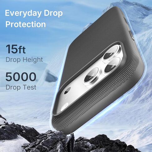 حافظة Mkeke لهاتف iPhone 17 Pro Max منسوجة باللون الأسود، [متوافقة مع MagSafe] [غطاء التحكم في الكاميرا] [قماش منسوج عالي الجودة] [حماية من السقوط] مقاوم للصدمات وصديق للبشرة in Kuwait