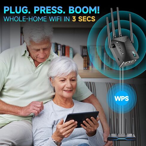 WiFi Extender Signal Booster - 3X Faster Internet Booster for Home, Covers 10,000+ Sq.Ft | Long Range Wireless Repeater, Works with 99% Router in Kuwait