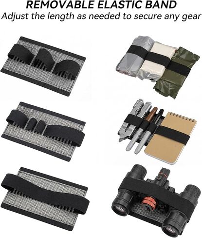 Tactical Bag Insert Adjustable Elastic Holder Pouch Panel Hook and Loop Organizer for Tactical Backbag Vest Bag(2-Pack, Black) in Kuwait