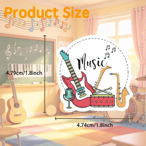 250pcs Music Stickers Musical Instrument Aesthetic Vinyl Waterproof Piano Decal Sticker for Water Bottles,Skateboard,Guitar,Gifts for Adults Teens in Kuwait