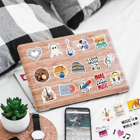 250pcs Music Stickers Musical Instrument Aesthetic Vinyl Waterproof Piano Decal Sticker for Water Bottles,Skateboard,Guitar,Gifts for Adults Teens in Kuwait