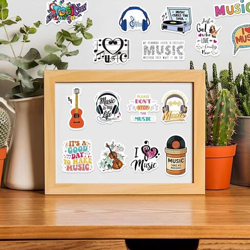 250pcs Music Stickers Musical Instrument Aesthetic Vinyl Waterproof Piano Decal Sticker for Water Bottles,Skateboard,Guitar,Gifts for Adults Teens in Kuwait