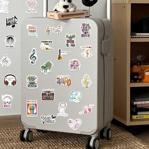 250pcs Music Stickers Musical Instrument Aesthetic Vinyl Waterproof Piano Decal Sticker for Water Bottles,Skateboard,Guitar,Gifts for Adults Teens in Kuwait