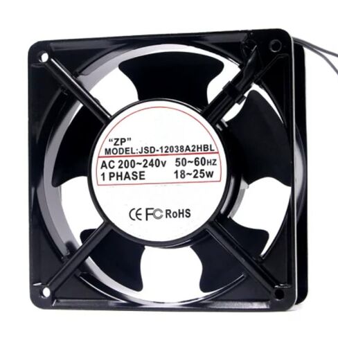 JSD-12038A2HBL AC 200/240V 18/25W 120x120x38mm 2-Wire Cooling Fan in Kuwait