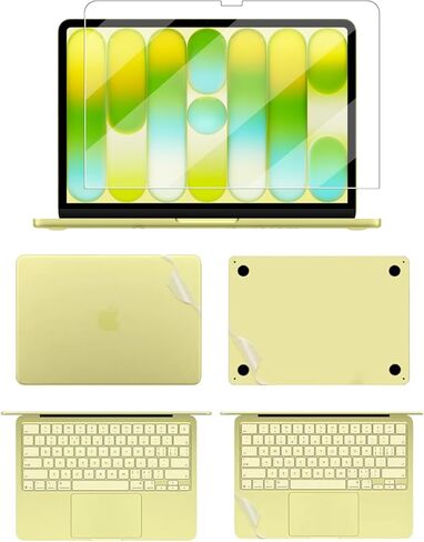 مجموعة حماية 5 في 1 لجهاز MacBook Neo مقاس 13 بوصة، واقي شاشة من الزجاج المقسى، واقي لوحة مفاتيح غير لامع، طبقة حماية غير لامعة لكامل الجسم، حماية ضد الخدش. in Kuwait