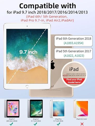 عبوتان من واقي شاشة Paperfeel لجهاز iPad 6th 5th [9.7 بوصة]، فيلم PET غير لامع لجهاز iPad Air 2/Air 1/Pro [9.7 بوصة]، مضاد للتوهج، الكتابة والرسم مثل الورق، حساس للمس in Kuwait