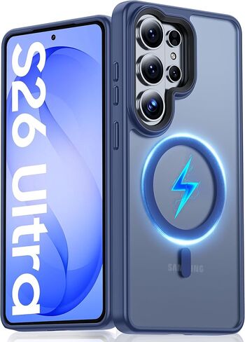 Vizvera for Samsung Galaxy S26 Ultra Case,Magnetic Power Clear Edge-Raised Shockproof Slim Case for Galaxy S26 Ultra 6.9"(Crystal Clear) in Saudi Arabia
