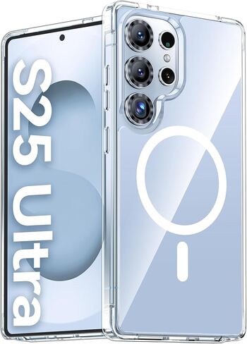 Vizvera for Samsung Galaxy S26 Ultra Case,Magnetic Power Clear Edge-Raised Shockproof Slim Case for Galaxy S26 Ultra 6.9"(Crystal Clear) in Saudi Arabia