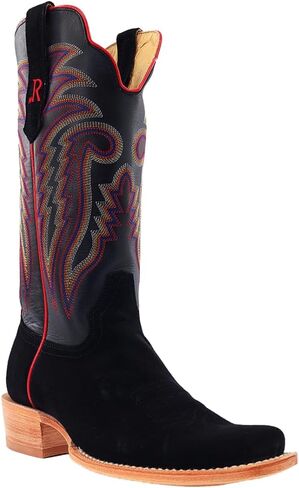R Watson Boots Mens RW8208-1 Men's R Watson Rough Out 13' Cowhide Top Cutter Toe 11 EE Black in Saudi Arabia