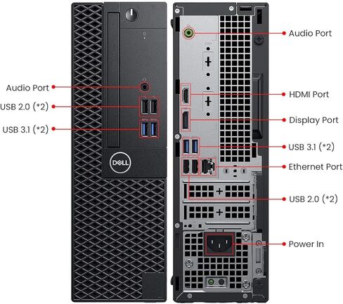 كمبيوتر مكتبي Dell OptiPlex 3060 SFF، Intel Core i5-8500 حتى 4.1 جيجا هرتز، ذاكرة الوصول العشوائي 8 جيجا، 256 جيجا SSD، لوحة المفاتيح والماوس، HDMI، WiFi، BT، OptiPlex Desktop Windows 11 Pro (متجدد) in Kuwait