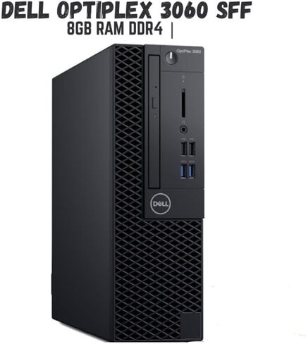 كمبيوتر مكتبي Dell OptiPlex 3060 SFF، Intel Core i5-8500 حتى 4.1 جيجا هرتز، ذاكرة الوصول العشوائي 8 جيجا، 256 جيجا SSD، لوحة المفاتيح والماوس، HDMI، WiFi، BT، OptiPlex Desktop Windows 11 Pro (متجدد) in Kuwait