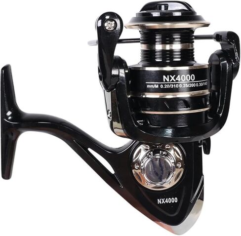 All-Metal Fishing Reel for Beginners & Pros, 14BB, 5.2:1, 12kg Drag Spinning Wheel Black in Kuwait