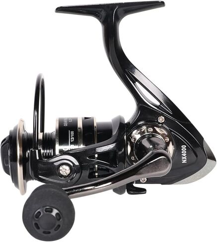All-Metal Fishing Reel for Beginners & Pros, 14BB, 5.2:1, 12kg Drag Spinning Wheel Black in Kuwait
