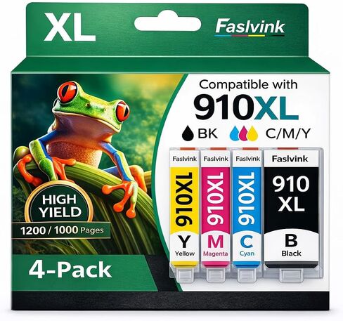 910XL 910 Ink Cartridges for HP Printers Compatible for HP 910XL Ink Cartridges Combo Pack Works with HP OfficeJet Pro 8025 8035 8020 8022 8028 (Black Cyan Magenta Yellow, 910XL Ink) in Kuwait