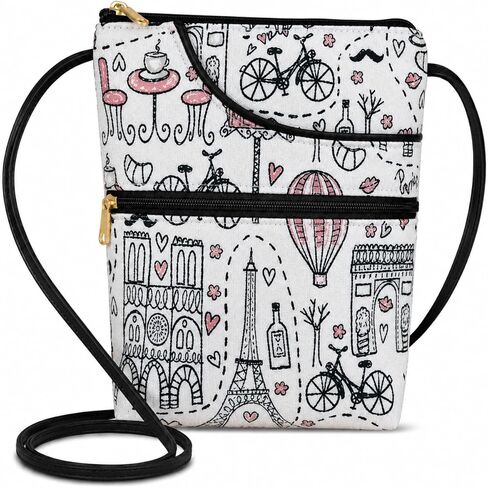 Danny K. Women's Tapestry Bella Purse Crossbody Handbag, Adjustable Cord, Handmade in USA in Saudi Arabia