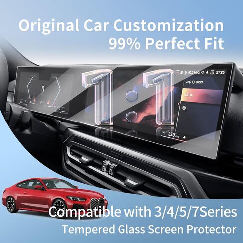 لـ 2023-2026 BMW 3/4/5/7 Series AIO واقي شاشة [14.9 بوصة Navi+12.3 بوصة Dash] شاشة كاملة من الزجاج المقسى المدمج لسلسلة BMW M3/M4/M5 2026 الملحقات الداخلية 9H [بدون وهج وبصمات الأصابع] in Kuwait