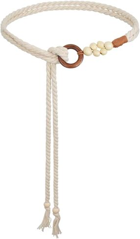 TEEYEEE WAND'S WASIT ROPE COTTON BELT Simple Style Skinny منسوج سلسلة من أجل جينز تنورة فستان in Saudi Arabia