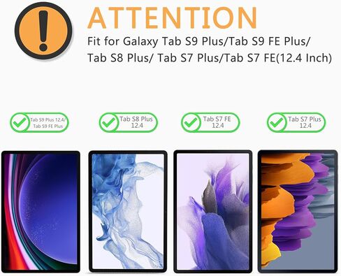 واقي شاشة OMOTON لهاتف Samsung Galaxy Tab S7 FE 5G/Tab S9 Plus 2023/Tab S9 FE Plus/Tab S8 Plus 5G/Tab S7 Plus، [عبوة من قطعتين] / إطار محاذاة / إطار محاذاة / زجاج مقسى (12.4 بوصة) in Kuwait