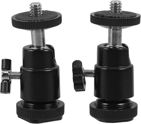 SHOWERORO 2pcs Tripod Accessory Ball Head Mount Adapter for DSLR Cameras, 360° Rotatable Aluminium Alloy Screw Tripod Mount, Camera Photo Stabilizer for Photography Lighting in Kuwait