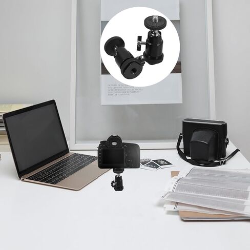 SHOWERORO 2pcs Tripod Accessory Ball Head Mount Adapter for DSLR Cameras, 360° Rotatable Aluminium Alloy Screw Tripod Mount, Camera Photo Stabilizer for Photography Lighting in Kuwait