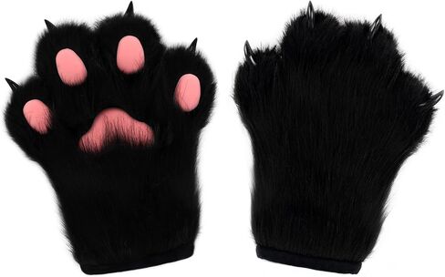 Hbbhml فو الفراء أفخم فروي القط مخلب قفازات Fursuit الحيوان الثعلب الكفوف القفازات زي هالوين تنكري اكسسوارات للكبار in Saudi Arabia