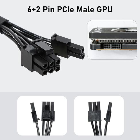 PCIe Cable for MSI Mag a750gl a850gl,8 Pin to 6+2 Pin GPU Power Cable for MSI PSU,Braided Sleeved GPU Power Supply Cables(25.5 inch),PCIe 8 Pin Male Rated for 10A Current in Kuwait