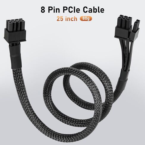 PCIe Cable for MSI Mag a750gl a850gl,8 Pin to 6+2 Pin GPU Power Cable for MSI PSU,Braided Sleeved GPU Power Supply Cables(25.5 inch),PCIe 8 Pin Male Rated for 10A Current in Kuwait