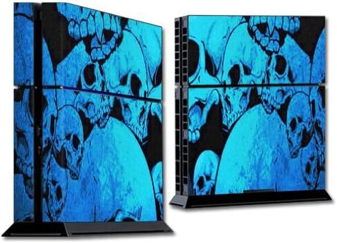 MightySkins Skin Compatible with Sony PS4 Console - Blue Skulls | Protective, Durable, and Unique Vinyl Decal wrap Cover | Easy to Apply, Remove, and Change Styles | Made in The USA in Kuwait