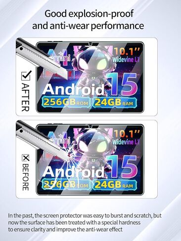 Screen Protector for VekfulPC T20 Tablet 10 Inch Android 15 tablet, Anti-Scratch 9H Hardness Touch Sensitive 2.5D Rounded Edges Bubble Free Easy to Install,2 Pack. in Kuwait