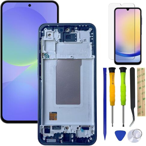 استبدال شاشة LCD Galaxy A36 5G لهاتف Samsung Galaxy A36 5G SM-A366B، SM-A366B/DS، SM-A366U، SM-A366U1 شاشة رقمية تعمل باللمس مع إطار أسود + أدوات in Kuwait