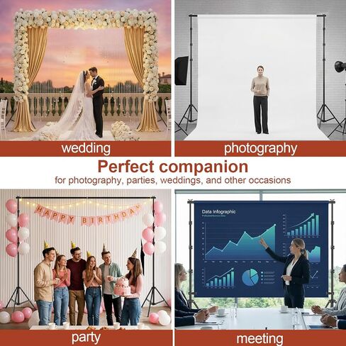 Backdrop Stand 10x8.5ft(WxH), Photo Studio Adjustable Background Stand Support System Kit with 8 Crossbars, 8 Clamps and Carrying Bag for Parties, Wedding, Photography, Decoration in Saudi Arabia