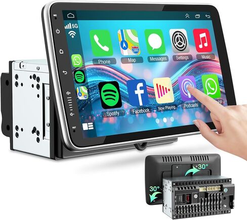 ستيريو سيارة 4+64 جيجابايت بنظام Android 15 مزدوج Din، مشغل سلكي ولاسلكي وراديو تلقائي يعمل بنظام Android مع شاشة IPS قابلة للدوران مقاس 10.1 بوصة، معالج DSP مدمج، بلوتوث 5.2، SWC، ملاحة GPS، كاميرا احتياطية in Kuwait