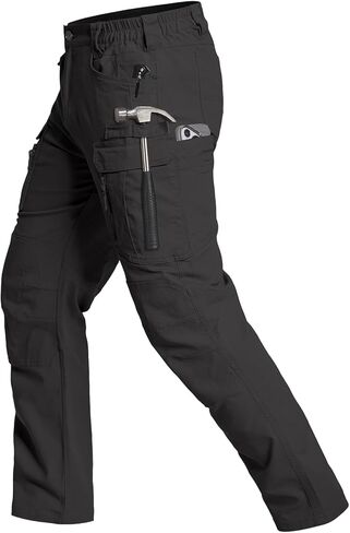 CARWORNIC Mens Cotton Stretch Tactical Work Pants Lightweight Flex Cargo Hiking Pants with 15-Pockets in Saudi Arabia