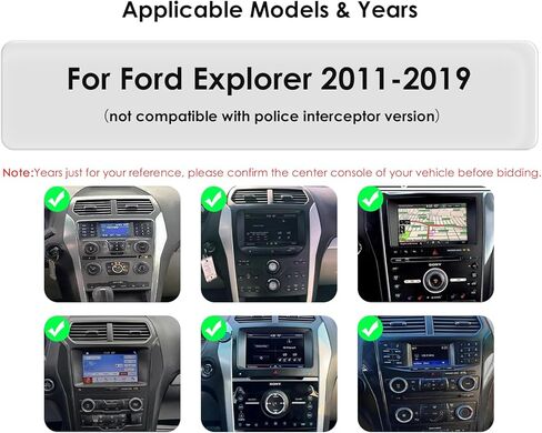 ستيريو سيارة Android 14 لسيارة Ford Explorer (2011-2019)، 8Core 4G+64G GPS Navigation مع شاشة لمس QLED 9.7 بوصة عبر Carplay Android Auto EQ SWC Bluetooth5.4 USB TPMS Obd2 in Kuwait
