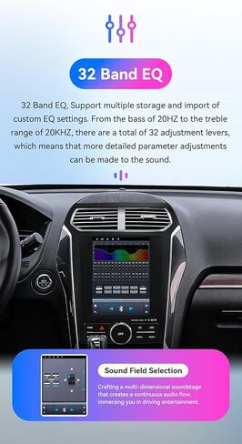 ستيريو سيارة Android 14 لسيارة Ford Explorer (2011-2019)، 8Core 4G+64G GPS Navigation مع شاشة لمس QLED 9.7 بوصة عبر Carplay Android Auto EQ SWC Bluetooth5.4 USB TPMS Obd2 in Kuwait