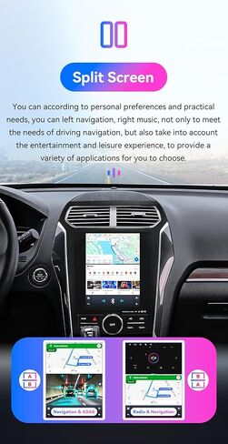 ستيريو سيارة Android 14 لسيارة Ford Explorer (2011-2019)، 8Core 4G+64G GPS Navigation مع شاشة لمس QLED 9.7 بوصة عبر Carplay Android Auto EQ SWC Bluetooth5.4 USB TPMS Obd2 in Kuwait