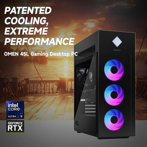 كمبيوتر مكتبي HP OMEN 45L Gaming 5090، Intel Core Ultra 9 285K، GeForce RTX 5090، 64 جيجابايت DDR5، 2 تيرابايت SSD، يدعم 4 شاشات 4K، Light Studio، HDMI، DP، Wi-Fi 6E، Windows 11 Pro، سطح مكتب محطة عمل AI-Ready in Kuwait