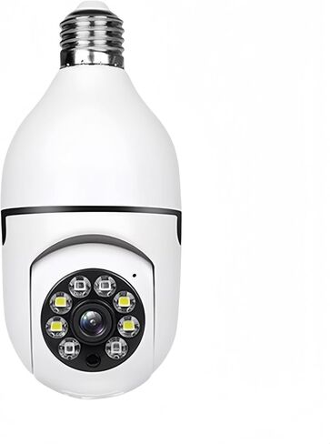 Light Bulb Security Camera, E27 Socket WiFi Camera Indoor, 360° Panoramic Home Surveillance Monitor with Full Color Night Vision, Two-Way Audio, Motion Tracking (2.4GHz WiFi Only) in Kuwait