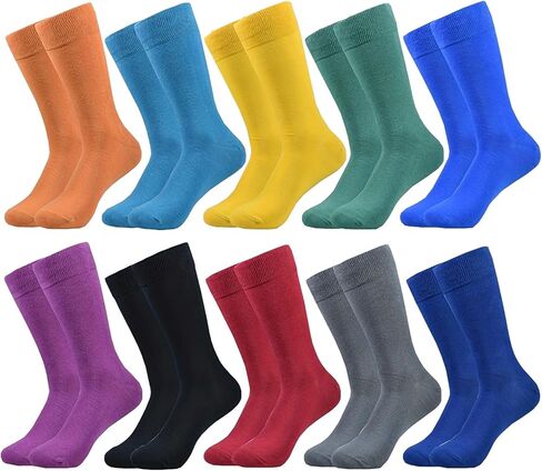 FLGYTH Men's Dress Socks Colorful Patterned Crew Cotton Novelty Funny Socks for Men Pack in Saudi Arabia