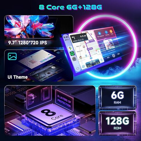 【Android 15/8CORE 6G+128G】 راديو سيارة 5 جيجا هرتز-واي فاي لسيارة Ford Focus 2012-2018 مع Carplay اللاسلكي وAndroid Auto، ستيريو سيارة بشاشة تعمل باللمس 9.7 بوصة IPS مع 32 EQ GPS Bluetooth5.0 FM/RDS راديو AHD in Kuwait