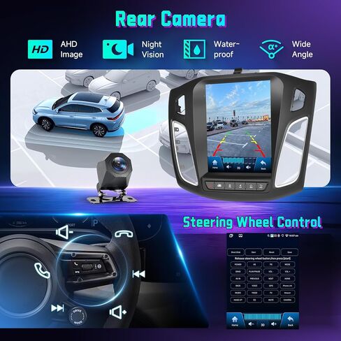 【Android 15/8CORE 6G+128G】 راديو سيارة 5 جيجا هرتز-واي فاي لسيارة Ford Focus 2012-2018 مع Carplay اللاسلكي وAndroid Auto، ستيريو سيارة بشاشة تعمل باللمس 9.7 بوصة IPS مع 32 EQ GPS Bluetooth5.0 FM/RDS راديو AHD in Kuwait