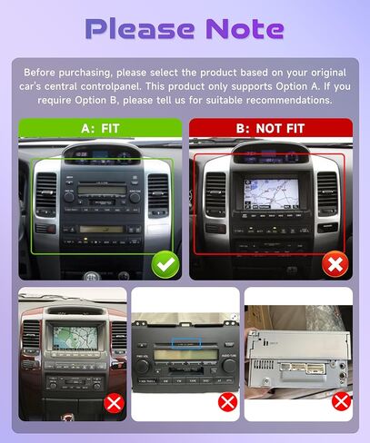 ستيريو سيارة Rimoody 4G+128G لسيارة Toyota Land Cruiser Prado 2004-2009 Lexus GX470 Wireless CarPlay Android Auto، راديو السيارة Android 9 بوصة شاشة تعمل باللمس/GPS/بلوتوث/FM RDS/EQ/Wi-Fi/مرآة، كاميرا خلفية in Kuwait