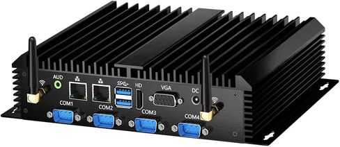 msecore Industrial Mini PC, Fanless Computer with Core i7-5500U (2.4-3.0GHz) 16G RAM 512G SSD, 1*HDMI 1*VGA, 6*COM RS232, Dual LAN, WiFi/4G, WOL, Auto Turn On, Metal Case, Windows 10 Pro in Kuwait