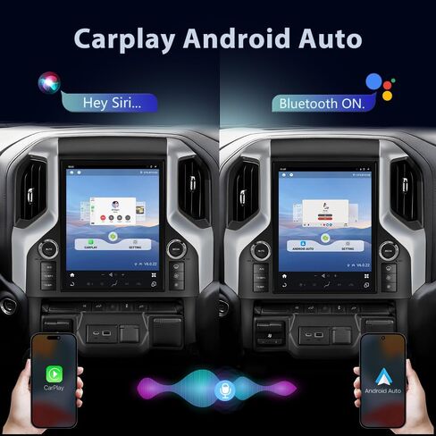 Car Radio Stereo for GMC Sierra Chevrolet Silverado 2019 2020 2021 2022 2023 Upgrade Qualcomm 12.1-inch Head Unit Wirless Carplay Android Auto in Kuwait