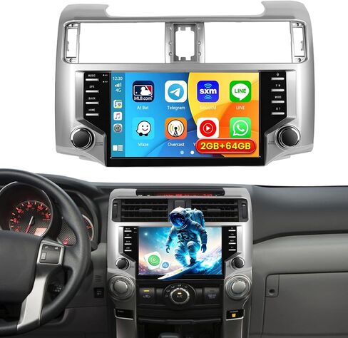 راديو سيارة 5 جيجا هرتز واي فاي 2G+64G Android 15 لسيارة Toyota 4runner 2010-2020 ستيريو مع Carplay Android Auto، 5.0 بلوتوث، EQ مدمج، شاشة لمس IPS 9 بوصة، GPS، FM/RDS IP69K AHD كاميرا احتياطية MIC in Saudi Arabia